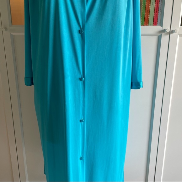 Vintage Vanity Fair Bright Blue Robe Housedress - Picture 6 of 15